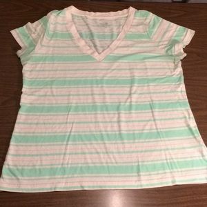 Mint and white striped tee#215